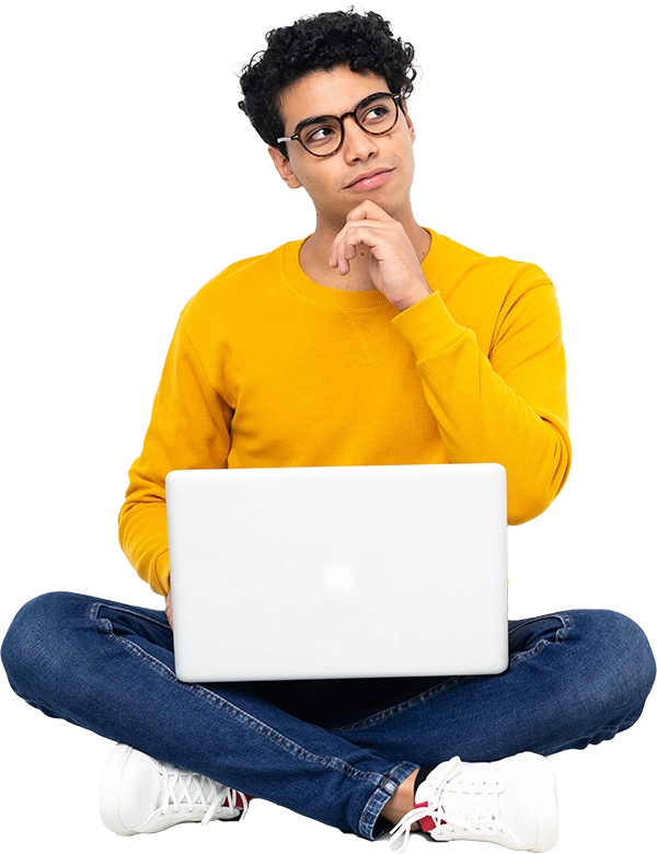 Man sitting with laptop